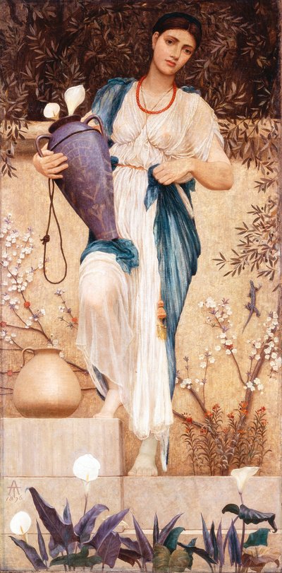 Mulher com Lillies, 1876 de Thomas Armstrong
